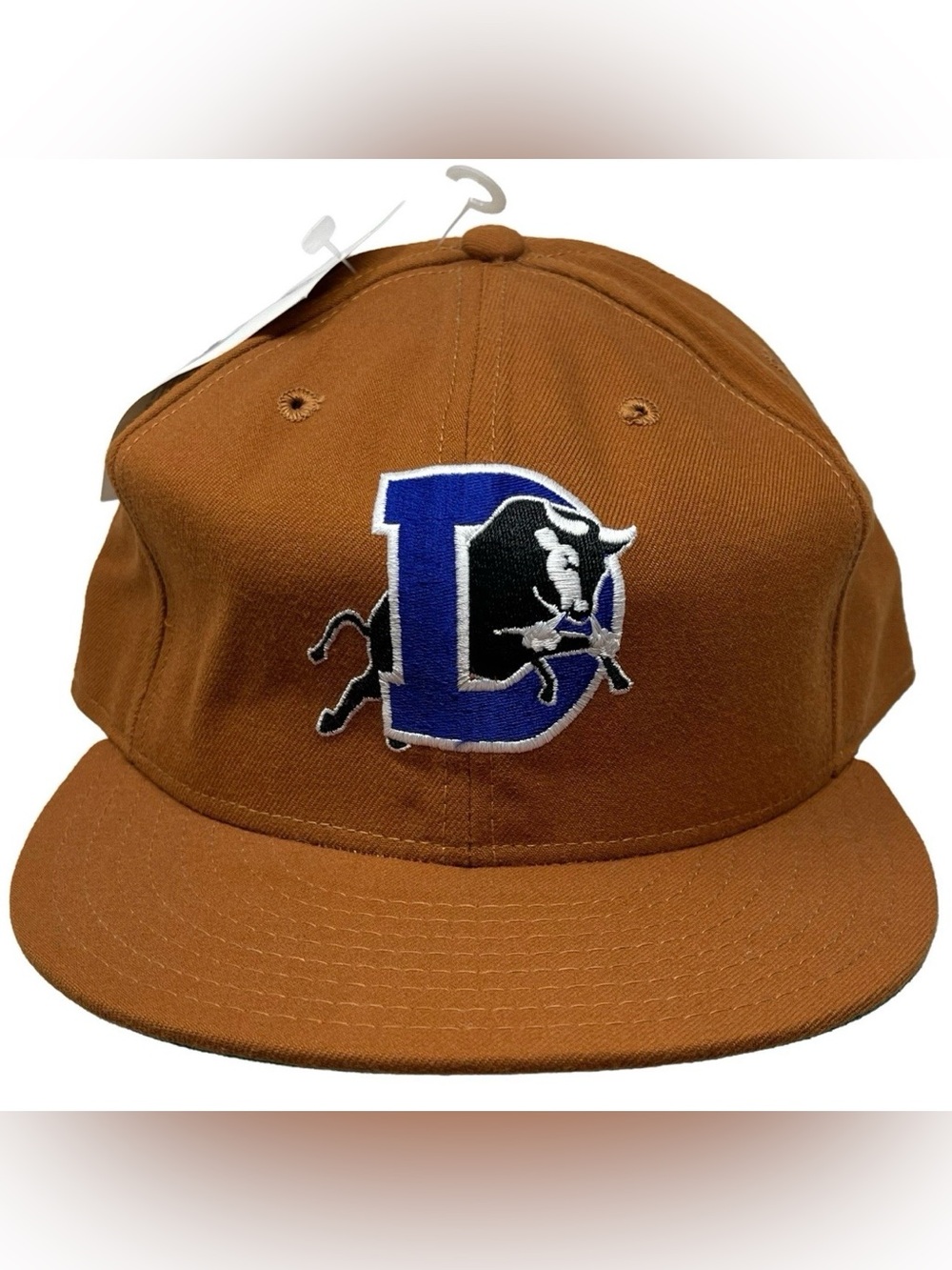 Vintage New Era Durham Bulls 7 3/8 Fitted Hat Cap Burnt Orange Minor League